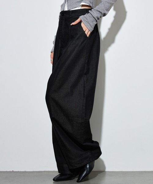 SUWDEE(スーディー)の「high waist curve denim pants(デニムパンツ・レディース・ブラック・L/M/S)」の8枚目の写真