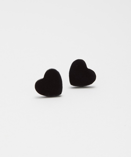 LAPUIS（ラピュイ）の「LAPUIS(ラピュイ)Heart Leather pierced earrings（ピアス（両耳用）・レディース・ブラック/ブラウン/ベージュ・FREE）」の8枚目の写真