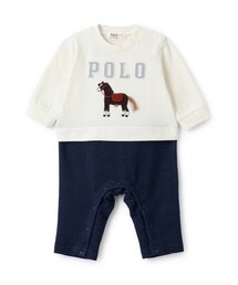 【POLO BCS】アップリケ長袖カバーオール