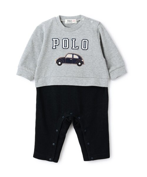 petit main(プティマイン)の「【POLO BCS】アップリケ長袖カバーオール(ロンパース・キッズ・オフホワイト/トップグレー・70cm/80cm)」の7枚目の写真