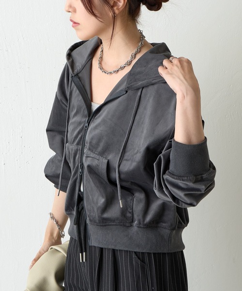 COLONY 2139（コロニートゥーワンスリーナイン）の「ベロアZIPパーカー（パーカー・レディース・チャコールグレー/ブラック/ブラウン・FREE）」の14枚目の写真