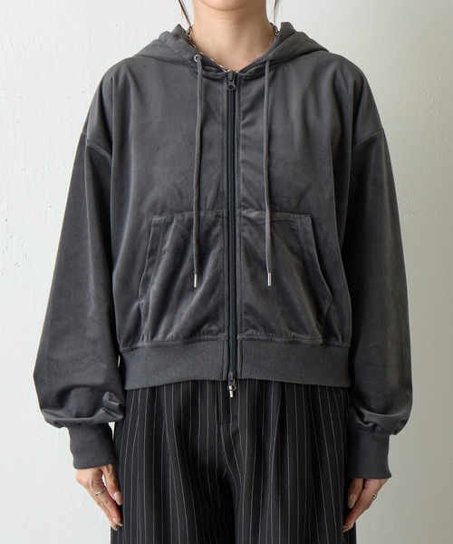COLONY 2139（コロニートゥーワンスリーナイン）の「ベロアZIPパーカー（パーカー・レディース・チャコールグレー/ブラック/ブラウン・FREE）」の19枚目の写真