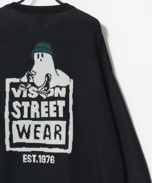 VISION STREET WEAR（ヴィジョンストリートウェア）の「VISION STREET WEAR/ヴィジョンストリートウェア オーバーサイズ ニット ゴーストバックプリント ロゴ ワンポイント セーター/レディース メンズ（ニット/セーター・メンズ・ブラック/オフホワイト・M/L/LL）」の10枚目の写真