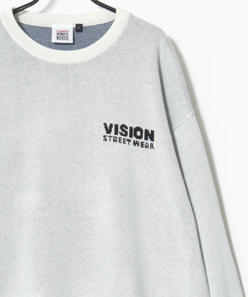 VISION STREET WEAR（ヴィジョンストリートウェア）の「VISION STREET WEAR/ヴィジョンストリートウェア オーバーサイズ ニット ゴーストバックプリント ロゴ ワンポイント セーター/レディース メンズ（ニット/セーター・メンズ・ブラック/オフホワイト・M/L/LL）」の7枚目の写真