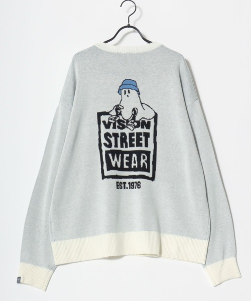 VISION STREET WEAR（ヴィジョンストリートウェア）の「VISION STREET WEAR/ヴィジョンストリートウェア オーバーサイズ ニット ゴーストバックプリント ロゴ ワンポイント セーター/レディース メンズ（ニット/セーター・メンズ・ブラック/オフホワイト・M/L/LL）」の12枚目の写真