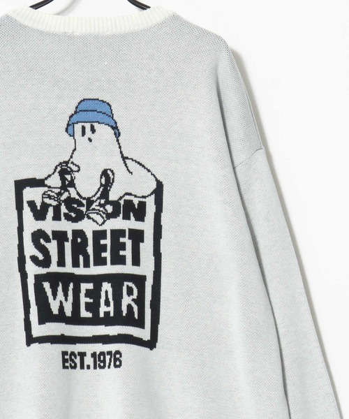 VISION STREET WEAR（ヴィジョンストリートウェア）の「VISION STREET WEAR/ヴィジョンストリートウェア オーバーサイズ ニット ゴーストバックプリント ロゴ ワンポイント セーター/レディース メンズ（ニット/セーター・メンズ・ブラック/オフホワイト・M/L/LL）」の8枚目の写真