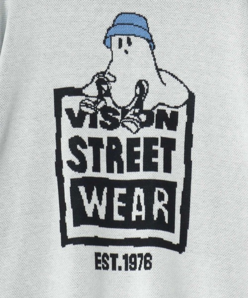 VISION STREET WEAR（ヴィジョンストリートウェア）の「VISION STREET WEAR/ヴィジョンストリートウェア オーバーサイズ ニット ゴーストバックプリント ロゴ ワンポイント セーター/レディース メンズ（ニット/セーター・メンズ・ブラック/オフホワイト・M/L/LL）」の6枚目の写真