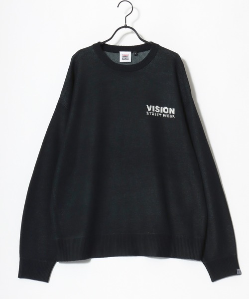 VISION STREET WEAR（ヴィジョンストリートウェア）の「VISION STREET WEAR/ヴィジョンストリートウェア オーバーサイズ ニット ゴーストバックプリント ロゴ ワンポイント セーター/レディース メンズ（ニット/セーター・メンズ・ブラック/オフホワイト・M/L/LL）」の13枚目の写真