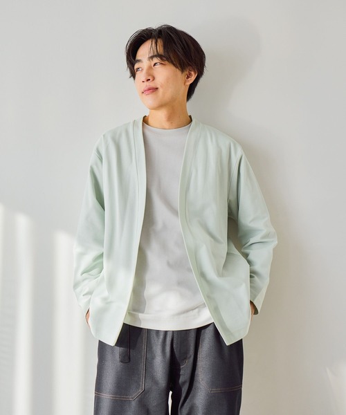 GLOBAL WORK（グローバルワーク）の「リッチクリーンカーデ/580763（カーディガン/ボレロ・メンズ・ライトグレー/チャコールグレー/カーキ/ブラック/ネイビー/ミント・X-LARGE/XX-LARGE/X-SMALL/LARGE/MEDIUM/SMALL/3XL）」の5枚目の写真