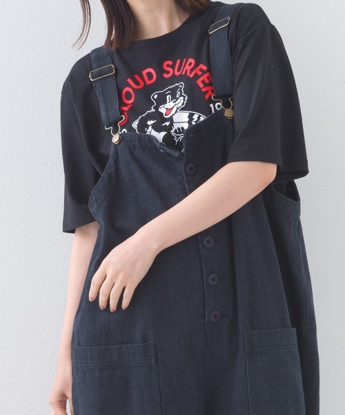 OMNES(オムネス)の「ワッシャーダンプ&デニムサロペット(サロペット/オーバーオール・レディース・ネイビー/ベージュ/ブラック/カーキ・FREE)」の19枚目の写真