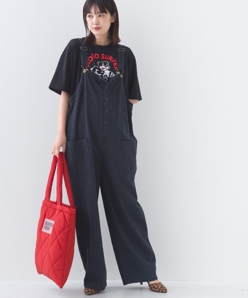 OMNES(オムネス)の「ワッシャーダンプ&デニムサロペット(サロペット/オーバーオール・レディース・ネイビー/ベージュ/ブラック/カーキ・FREE)」の18枚目の写真