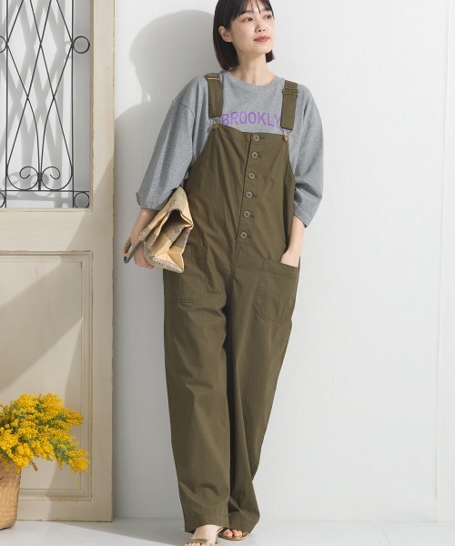 OMNES(オムネス)の「ワッシャーダンプ&デニムサロペット(サロペット/オーバーオール・レディース・ネイビー/ベージュ/ブラック/カーキ・FREE)」の22枚目の写真