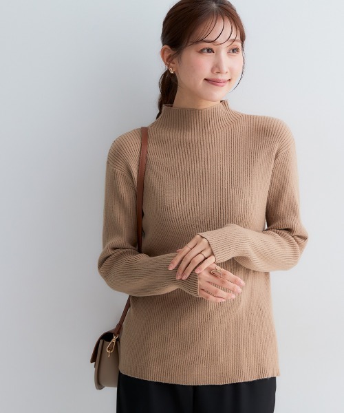 Petitjo（プッチージョ）の「小さいサイズ　ボトルネックニット　低身長さん・小柄女性（ニット/セーター・レディース・杢グレー/ブラック/ホワイト/グリーン/ブラウン/ダークブラウン・PSS/PS/PM/PL）」の5枚目の写真