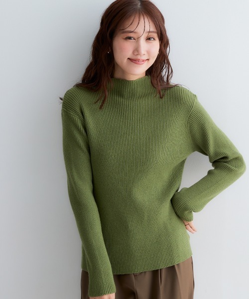 Petitjo（プッチージョ）の「小さいサイズ　ボトルネックニット　低身長さん・小柄女性（ニット/セーター・レディース・杢グレー/ブラック/ホワイト/グリーン/ブラウン/ダークブラウン・PSS/PS/PM/PL）」の6枚目の写真