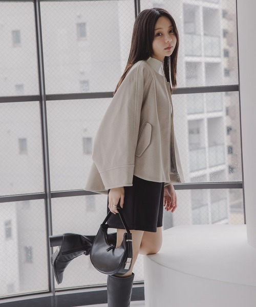 Petitjo（プッチージョ）の「小さいサイズ　ボトルネックニット　低身長さん・小柄女性（ニット/セーター・レディース・杢グレー/ブラック/ホワイト/グリーン/ブラウン/ダークブラウン・PSS/PS/PM/PL）」の15枚目の写真