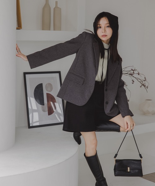 Petitjo（プッチージョ）の「小さいサイズ　ボトルネックニット　低身長さん・小柄女性（ニット/セーター・レディース・杢グレー/ブラック/ホワイト/グリーン/ブラウン/ダークブラウン・PSS/PS/PM/PL）」の17枚目の写真