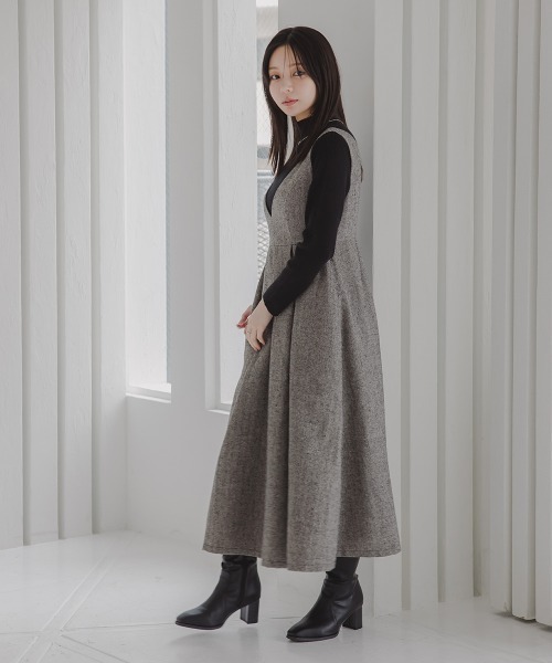 Petitjo（プッチージョ）の「小さいサイズ　ボトルネックニット　低身長さん・小柄女性（ニット/セーター・レディース・杢グレー/ブラック/ホワイト/グリーン/ブラウン/ダークブラウン・PSS/PS/PM/PL）」の19枚目の写真