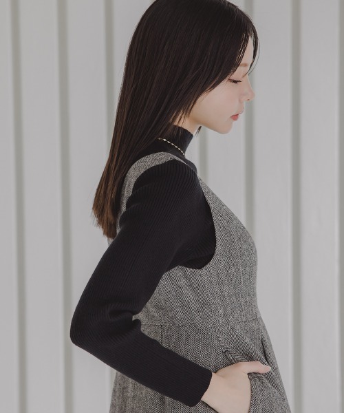 Petitjo（プッチージョ）の「小さいサイズ　ボトルネックニット　低身長さん・小柄女性（ニット/セーター・レディース・杢グレー/ブラック/ホワイト/グリーン/ブラウン/ダークブラウン・PSS/PS/PM/PL）」の22枚目の写真