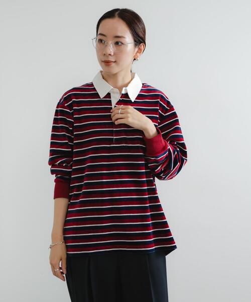 URBAN RESEARCH（アーバンリサーチ）の「『UR TECH』ベロアボーダーラガーシャツ（Tシャツ/カットソー・レディース・レッド系その他/グレー系その他・FREE）」の15枚目の写真