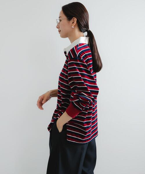 URBAN RESEARCH（アーバンリサーチ）の「『UR TECH』ベロアボーダーラガーシャツ（Tシャツ/カットソー・レディース・レッド系その他/グレー系その他・FREE）」の17枚目の写真