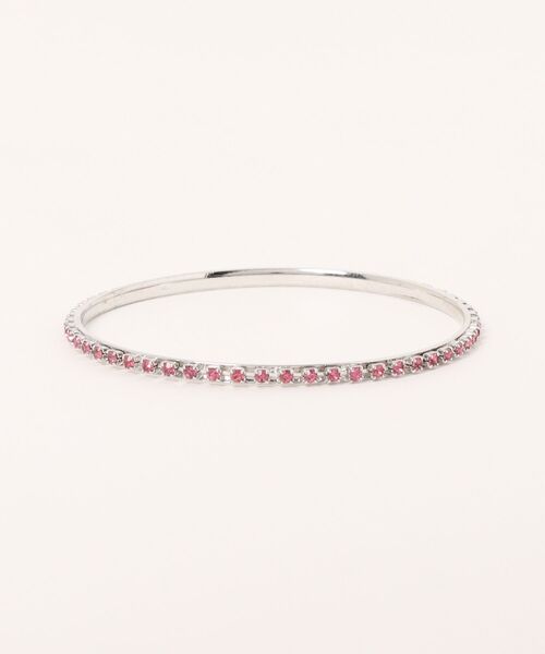 SPINNS（スピンズ）の「メタルシルバーブレスレット/カラーライトストーン（ブレスレット・メンズ・ブラック/ピンク・ONESIZE）」の3枚目の写真