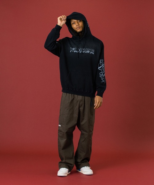 XLARGE（エクストララージ）の「WASHED RESORT CARGO PANTS（カーゴパンツ・メンズ・ブラック/オリーブ/グレー・S/M/L/XL）」の15枚目の写真