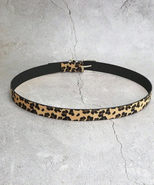 afbヒョウ柄ファー ベルト Sサイズ（ショッパー、ステッカー付き） afb