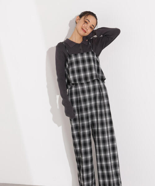 N.（N. Natural Beauty Basic）（エヌエヌナチュラルビューティーベーシック）の「【PS/低身長サイズ】チェックオールインワン（つなぎ/オールインワン・レディース・ブラウン系その他/ブラック系その他・MEDIUM/P/S）」の16枚目の写真