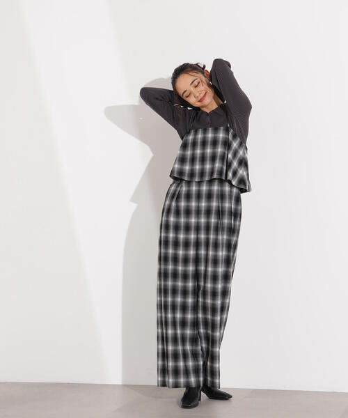 N.（N. Natural Beauty Basic）（エヌエヌナチュラルビューティーベーシック）の「【PS/低身長サイズ】チェックオールインワン（つなぎ/オールインワン・レディース・ブラウン系その他/ブラック系その他・MEDIUM/P/S）」の15枚目の写真