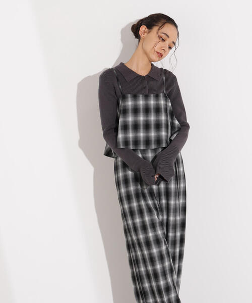 N.（N. Natural Beauty Basic）（エヌエヌナチュラルビューティーベーシック）の「【PS/低身長サイズ】チェックオールインワン（つなぎ/オールインワン・レディース・ブラウン系その他/ブラック系その他・MEDIUM/P/S）」の13枚目の写真