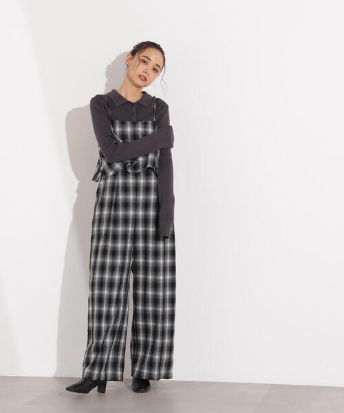 N.（N. Natural Beauty Basic）（エヌエヌナチュラルビューティーベーシック）の「【PS/低身長サイズ】チェックオールインワン（つなぎ/オールインワン・レディース・ブラウン系その他/ブラック系その他・MEDIUM/P/S）」の11枚目の写真