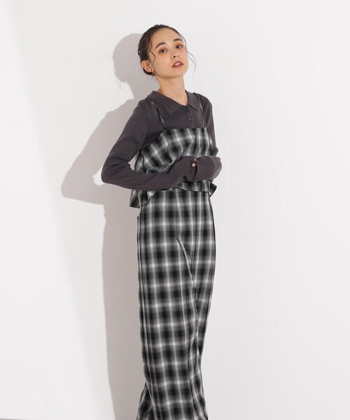 N.（N. Natural Beauty Basic）（エヌエヌナチュラルビューティーベーシック）の「【PS/低身長サイズ】チェックオールインワン（つなぎ/オールインワン・レディース・ブラウン系その他/ブラック系その他・MEDIUM/P/S）」の9枚目の写真