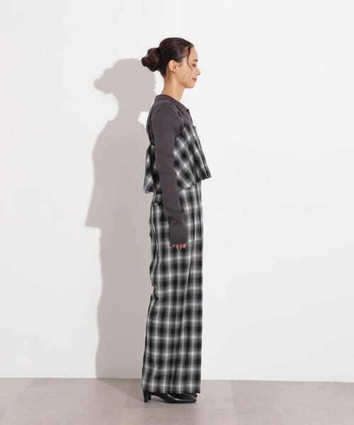 N.（N. Natural Beauty Basic）（エヌエヌナチュラルビューティーベーシック）の「【PS/低身長サイズ】チェックオールインワン（つなぎ/オールインワン・レディース・ブラウン系その他/ブラック系その他・MEDIUM/P/S）」の7枚目の写真