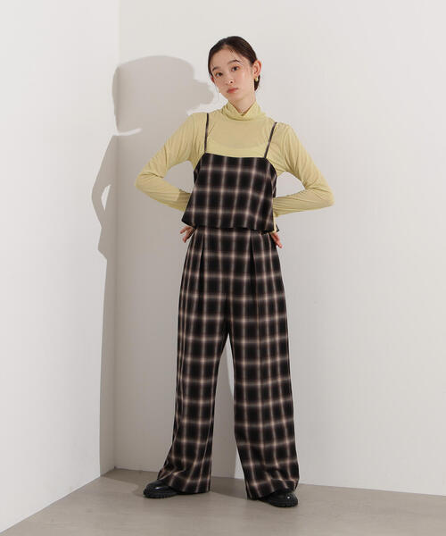 ミドリカワ、midorikawaチェック柄オーバーオール・つなぎ ミドリカワ、midorikawaチェック柄オーバーオール・つなぎ