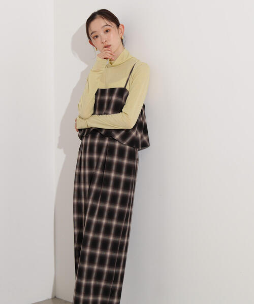 N.（N. Natural Beauty Basic）（エヌエヌナチュラルビューティーベーシック）の「【PS/低身長サイズ】チェックオールインワン（つなぎ/オールインワン・レディース・ブラウン系その他/ブラック系その他・MEDIUM/P/S）」の4枚目の写真