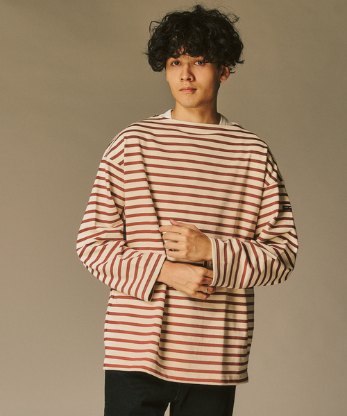 SAINT JAMES（セントジェームス）の「SAINT JAMES  / セントジェームス 別注 ウエッソン ルーズ ボーダー（Tシャツ/カットソー・メンズ・ブラック/アイボリー・4/5/6）」の22枚目の写真