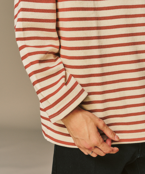 SAINT JAMES（セントジェームス）の「SAINT JAMES  / セントジェームス 別注 ウエッソン ルーズ ボーダー（Tシャツ/カットソー・メンズ・ブラック/アイボリー・4/5/6）」の13枚目の写真