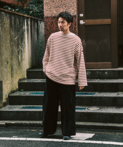 SAINT JAMES（セントジェームス）の「SAINT JAMES  / セントジェームス 別注 ウエッソン ルーズ ボーダー（Tシャツ/カットソー・メンズ・ブラック/アイボリー・4/5/6）」の10枚目の写真