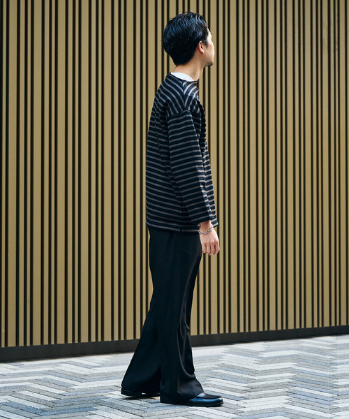 SAINT JAMES（セントジェームス）の「SAINT JAMES  / セントジェームス 別注 ウエッソン ルーズ ボーダー（Tシャツ/カットソー・メンズ・ブラック/アイボリー・4/5/6）」の9枚目の写真