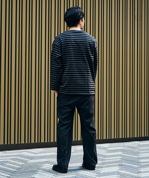 SAINT JAMES（セントジェームス）の「SAINT JAMES  / セントジェームス 別注 ウエッソン ルーズ ボーダー（Tシャツ/カットソー・メンズ・ブラック/アイボリー・4/5/6）」の8枚目の写真