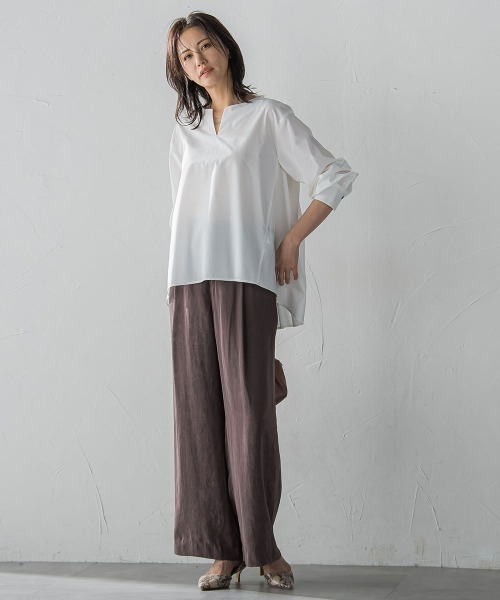 LAUTREAMONT（ロートレアモン）の「エアリースエードプルオンパンツ≪洗濯機で洗える≫（その他パンツ・レディース・ブラウン/ベージュ・7号/9号/11号）」の5枚目の写真