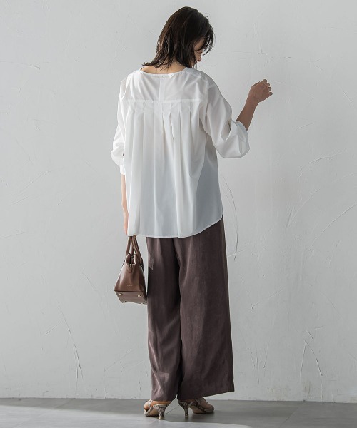 LAUTREAMONT（ロートレアモン）の「エアリースエードプルオンパンツ≪洗濯機で洗える≫（その他パンツ・レディース・ブラウン/ベージュ・7号/9号/11号）」の6枚目の写真