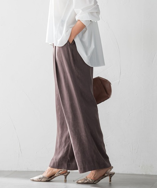 LAUTREAMONT（ロートレアモン）の「エアリースエードプルオンパンツ≪洗濯機で洗える≫（その他パンツ・レディース・ブラウン/ベージュ・7号/9号/11号）」の4枚目の写真