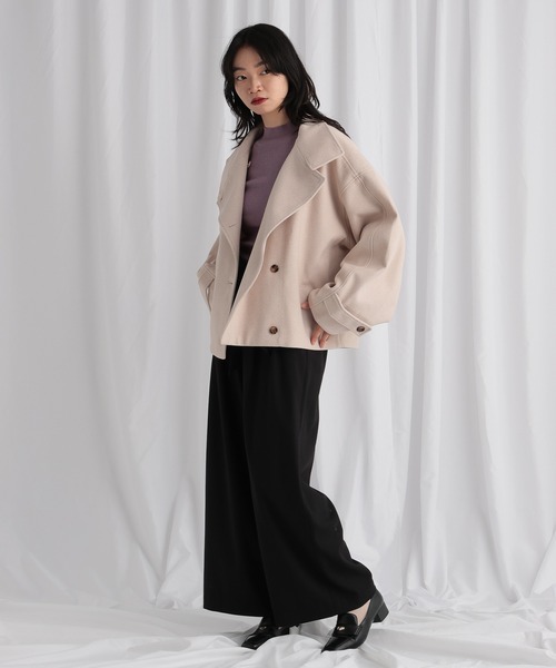 mysty woman（ミスティウーマン）の「ウエスト折り返しワイドパンツ 605431（その他パンツ・レディース・ベージュ/チャコールグレー/ブラック・FREE）」の14枚目の写真