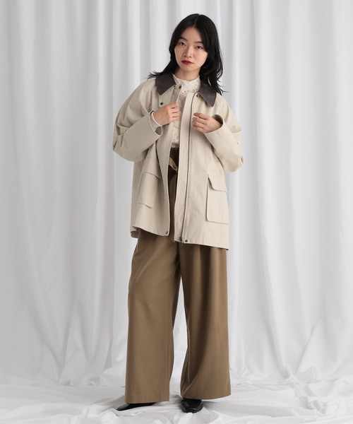 mysty woman（ミスティウーマン）の「ウエスト折り返しワイドパンツ 605431（その他パンツ・レディース・ベージュ/チャコールグレー/ブラック・FREE）」の15枚目の写真