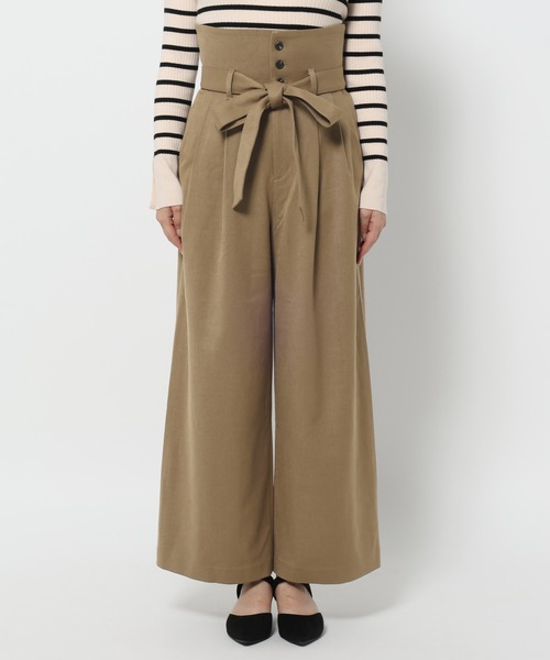 mysty woman（ミスティウーマン）の「ウエスト折り返しワイドパンツ 605431（その他パンツ・レディース・ベージュ/チャコールグレー/ブラック・FREE）」の17枚目の写真