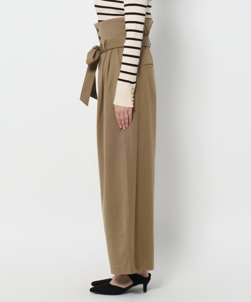 mysty woman（ミスティウーマン）の「ウエスト折り返しワイドパンツ 605431（その他パンツ・レディース・ベージュ/チャコールグレー/ブラック・FREE）」の18枚目の写真