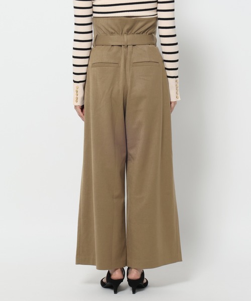 mysty woman（ミスティウーマン）の「ウエスト折り返しワイドパンツ 605431（その他パンツ・レディース・ベージュ/チャコールグレー/ブラック・FREE）」の4枚目の写真