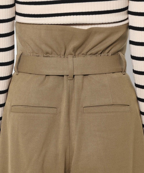 mysty woman（ミスティウーマン）の「ウエスト折り返しワイドパンツ 605431（その他パンツ・レディース・ベージュ/チャコールグレー/ブラック・FREE）」の5枚目の写真