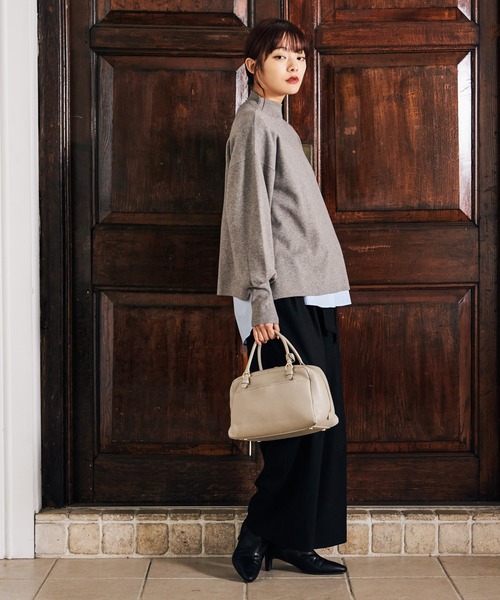 mysty woman（ミスティウーマン）の「ウエスト折り返しワイドパンツ 605431（その他パンツ・レディース・ベージュ/チャコールグレー/ブラック・FREE）」の21枚目の写真